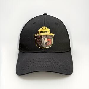 Three In Mens Black Smokey The Bear Adjustable SnapBack Trucker Mesh Hat Cap